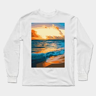 Pearl Beach Sunset - Landscape Long Sleeve T-Shirt